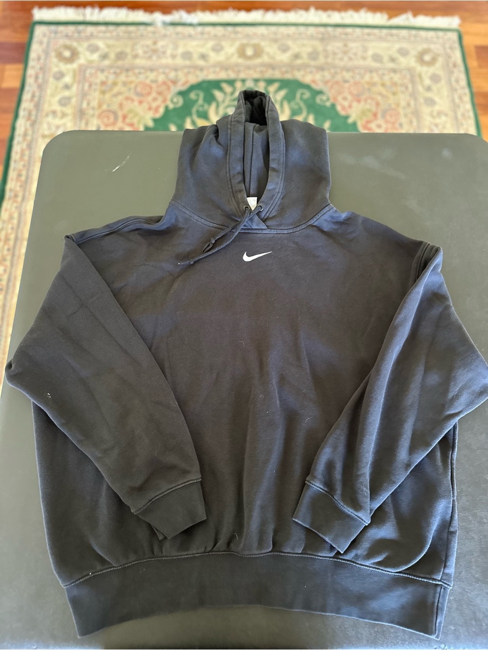 Nike Black Hoodie Sweatshirt with Center Swoosh Mens Medium